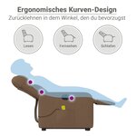 vidaXL Fauteuil inclinable de massage électrique Marron Tissu