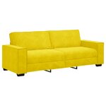 vidaXL Ensemble de canapés 3 Pièces avec coussins Jaune Velours