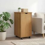 vidaXL Cabinet roulant avec roue Marron miel 34 x 39 x 65 5 cm