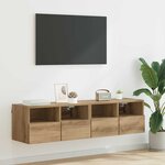 vidaXL Meubles TV muraux 2 Pièces Chêne artisanal 60 x 30 x 30 cm