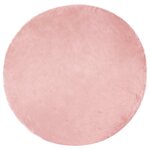 vidaXL Tapis en fausse Tafalla Rose Ø 100 cm Polyester