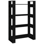 vidaXL Bibliothèque/Séparateur de pièce Noir 80x35x125 cm Pin massif
