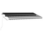 vidaXL Auvent manuel rétractable avec LED 400x300 cm Anthracite