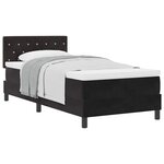 vidaXL Lit à ressorts avec matelas Noir 90 x 200 cm Velours
