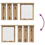vidaXL Porte-manteau mural avec miroir chêne artisanal 85 x 10 x 45 cm