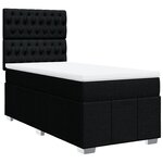 vidaXL Sommier à lattes de lit avec matelas Noir 90x190 cm Tissu