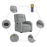 vidaXL Fauteuil de massage inclinable Gris clair Tissu