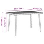 VidaXL Table basse de jardin rectangulaire marron 60x40x37 cm rotin