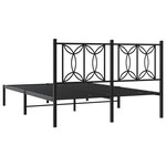 vidaXL Cadre de lit métal avec tête de lit noir 140x190 cm