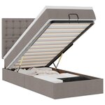 vidaXL Cadre de lit ottoman avec matelas taupe 80x200 cm tissu