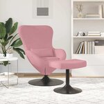 vidaXL Chaise Œuf avec Pouf Rose Velours