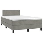 vidaXL Sommier à lattes de lit avec matelas LED Gris clair 120x200 cm