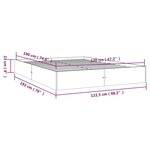 vidaXL Cadre de lit Noir Bois massif 120x190 cm Petit double