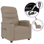 vidaXL Fauteuil de massage électrique Cappuccino Similicuir