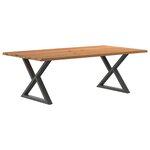 vidaXL Table à manger avec bord naturel 220x120x74cm bois massif chêne