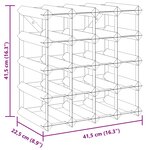 vidaXL Casier à bouteilles pour 20 bouteilles Noir Bois de pin solide