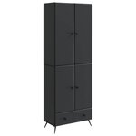 vidaXL Ensemble de Meubles 2 Pièces Noir Bois d'ingénierie