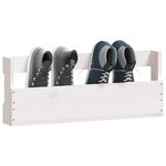 vidaXL Étagères à chaussures murales 2 Pièces Blanc 59x9x23 cm Pin massif