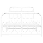 vidaXL Cadre de lit métal sans matelas et pied de lit blanc 120x190 cm