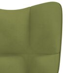 vidaXL Chaise à bascule avec repose-pied Vert clair Velours