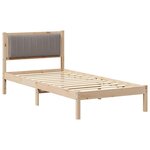vidaXL Cadre de lit avec tête de lit rembourrée Taupe 90 x 190 cm