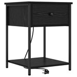 vidaXL Cabinet de chevet avec tiroir 2 Pièces Chêne noir 42 x 41 x 56 cm