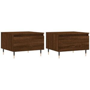 vidaXL Tables basses 2 Pièces chêne marron 50x46x35 cm bois d'ingénierie