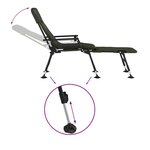 vidaXL Chaise longue de pêche avec pieds à boue réglables pliable vert