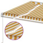 vidaXL Auvent manuel rétractable avec LED 400x350 cm Jaune et blanc