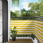 vidaXL Écran de balcon Jaune et blanc 100 x 600 cm Tissu Oxford