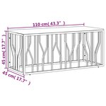 vidaXL Table basse argenté acier inoxydable/bois massif récupération