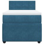 vidaXL Sommier à lattes de lit avec matelas bleu 90x190 cm velours