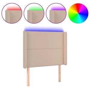 vidaXL Tête de lit à LED Cappuccino 93x16x118/128 cm Similicuir