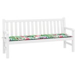vidaXL Coussin de banc de jardin Floral Vert et rose 180 x 50 x 4 cm