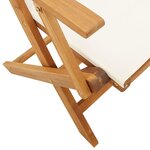 vidaXL Ensemble à manger de jardin 7 Pièces blanc crème tissu bois massif