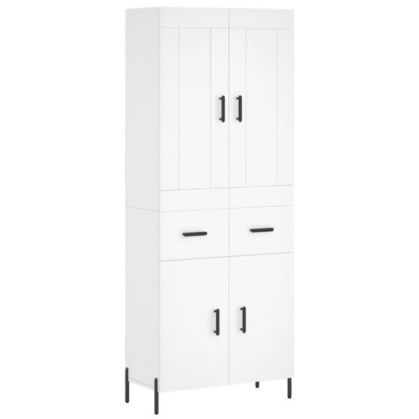 vidaXL Buffet haut Blanc 69 5x34x180 cm Bois d'ingénierie