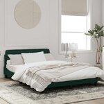 vidaXL Cadre de lit Dover vert foncé 140x190 cm velours