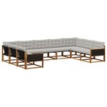vidaXL Ensemble de canapés d'extérieur 9 pc Naturel et gris clair