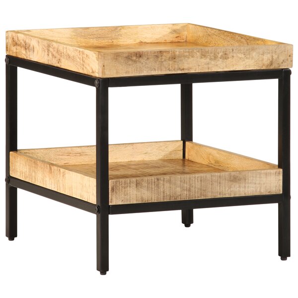 vidaXL Table d'appoint 45x45x45 cm Bois massif Bois de manguier rugueux