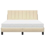vidaXL Lit avec matelas crème 120x200 cm tissu