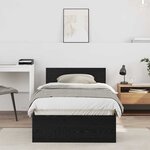 vidaXL Cadre de lit Chêne noir 75 x 190 cm Bois d'ingénierie