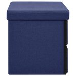 vidaXL Banc de rangement pliable Bleu 76x38x38 cm Faux lin