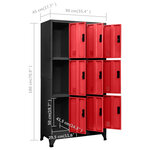 vidaXL Armoire à casiers Anthracite et rouge 90x45x180 cm Acier