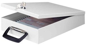 Coffre à documents A4 Format 35,5 x 26,0 x 6,7 cm Gris lumière WEDO