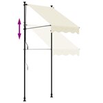 vidaXL Auvent rétractable crème 100x150 m tissu et acier
