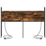 vidaXL Headboard de Rangement avec Station de Charge Chêne fumé 160 cm