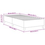 vidaXL Lit à ressorts Box Gris foncé 90x200 cm Tissu en velours côtelé