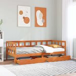 vidaXL Lit de jour avec tiroirs sans matelas cire marron 90x200cm bois