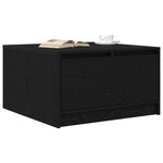 vidaXL Table basse avec tiroirs chêne noir 70 5x70x40 cm