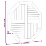 vidaXL Dessus de table 90x90x2 5 cm octogonal bois de teck massif